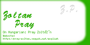 zoltan pray business card